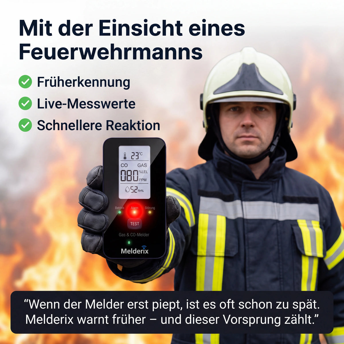Melderix 4-i-1 CO-detektor til familie & kæledyr